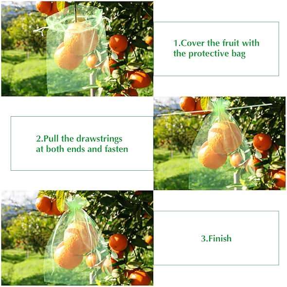 Fruit Protection Bags, Kikhope 20 Pcs 20x14 inch Fruit Netting Bags, Garden Fruit Cover Mesh Bag with Drawstring, Netting Barrier Bags for Plant Fruit Flower and Vegetables - Image 6