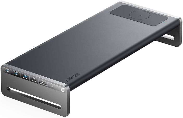 Anker 675 USB-C Docking Station (12-in-1, Monitor Stand, Wireless) with 10Gbps USB-C Ports, 4K@60Hz HDMI Display, Wireless Charging Pad, for Lenovo ThinkPad, MacBook Pro M1 / M2 - Image 1