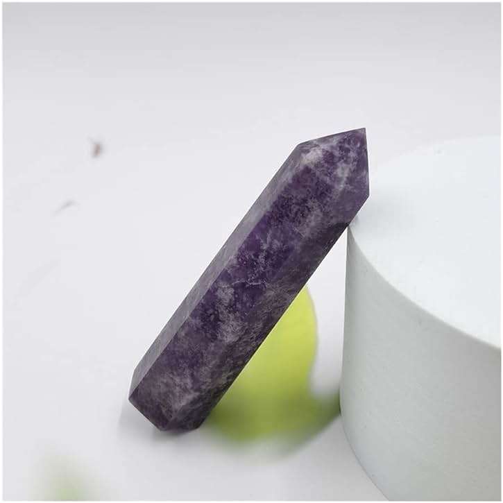 Health & Household 1PC Natural Crystal Lepidolite Column Crystal Point Quartz Mineral Stone Healing Obelisk Wand Home Decor DIY Gift Decoration - Image 4