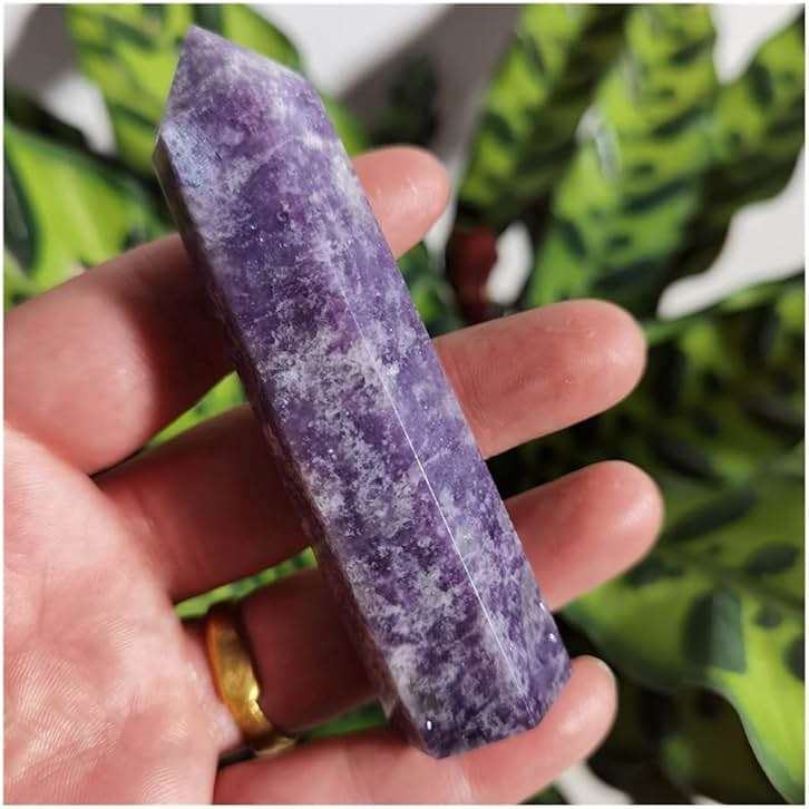 Health & Household 1PC Natural Crystal Lepidolite Column Crystal Point Quartz Mineral Stone Healing Obelisk Wand Home Decor DIY Gift Decoration - Image 5