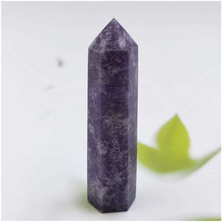 Health & Household 1PC Natural Crystal Lepidolite Column Crystal Point Quartz Mineral Stone Healing Obelisk Wand Home Decor DIY Gift Decoration - Image 6