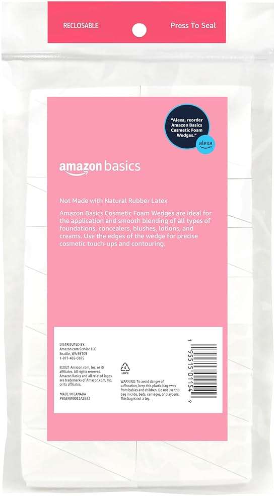 Amazon Basics Cosmetic Foam Wedges for Makeup Application and Blending, 32 Count - Image 2