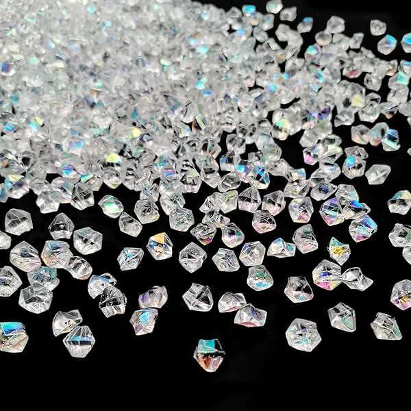 LYFJXX Iridescent Vase Filler, 1400 PCS 6 * 9 mm Acrylic Ice Cubes Acrylic Gem Plastic Diamonds Acrylic Table Centerpiece - Image 1
