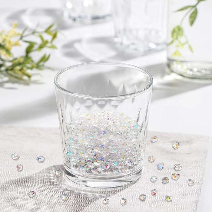 LYFJXX Iridescent Vase Filler, 1400 PCS 6 * 9 mm Acrylic Ice Cubes Acrylic Gem Plastic Diamonds Acrylic Table Centerpiece - Image 2