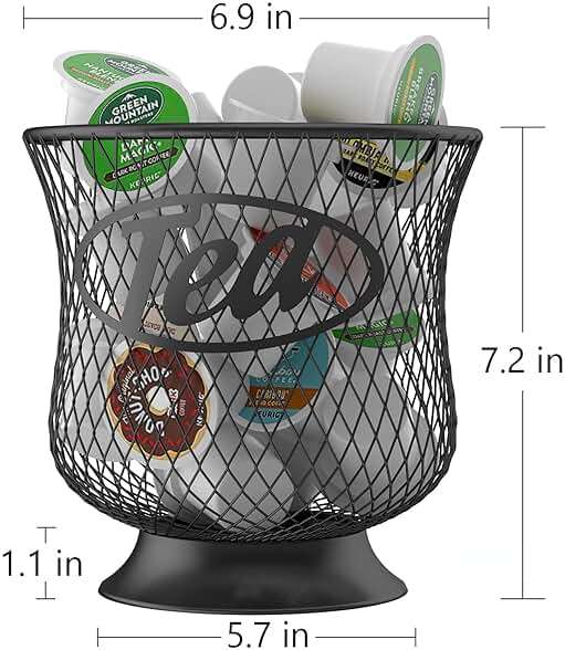 ITHSKUILL Tea Pod Holder, Sturdy K Cup Organizer, Large Capacity K Cup Storage for Keuring Espresso Capsule Coffee Creamer, Easy to Refill and Organize for Cafe Bar, Coffee Bar Decor - Image 3
