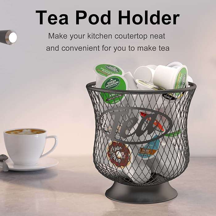 ITHSKUILL Tea Pod Holder, Sturdy K Cup Organizer, Large Capacity K Cup Storage for Keuring Espresso Capsule Coffee Creamer, Easy to Refill and Organize for Cafe Bar, Coffee Bar Decor - Image 6