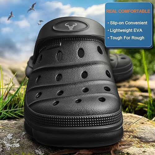 KEMISANT Men Clogs, Unisex Slip-on Yard Garden Shoes Mules Cleaner Shoes House Work Cushioned Supportive - Image 3