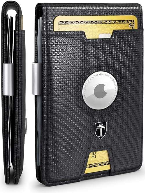TRAVANDO AirTag Wallet Mens Wallet with Money Clip Air Tag Wallet Card Holder RFID Blocking Bifold Gifts for Men - Image 1