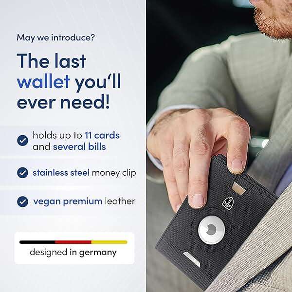 TRAVANDO AirTag Wallet Mens Wallet with Money Clip Air Tag Wallet Card Holder RFID Blocking Bifold Gifts for Men - Image 3