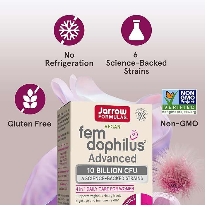 Jarrow Formulas Fem-Dophilus Advanced Vaginal & Digestive Probiotics 10 Billion CFU with 6 Science Backed Strains, for Vaginal, Urinary Tract, Digestive & Immune Support, 30 Capsules, Shelf-Stable - Image 4