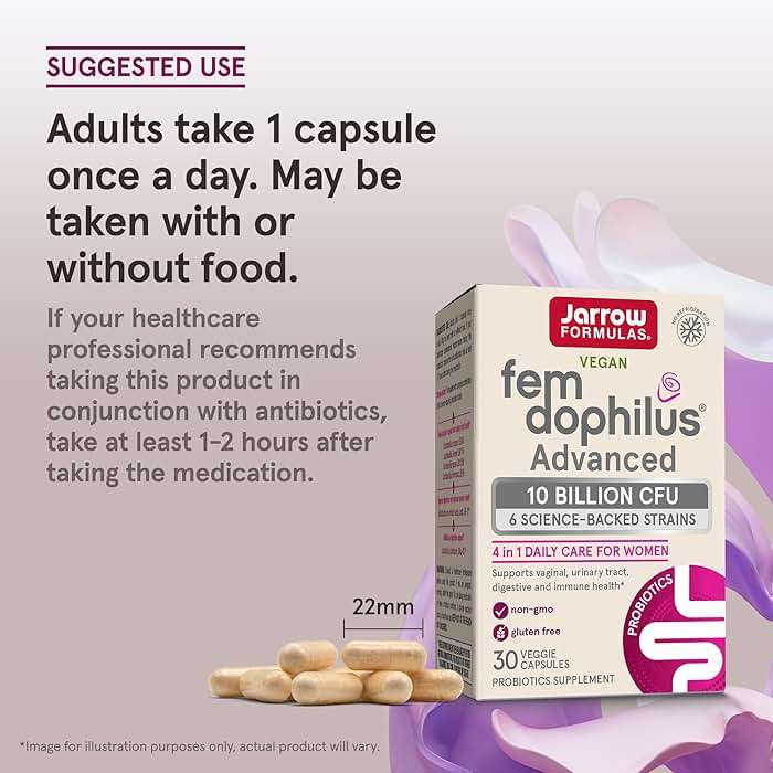 Jarrow Formulas Fem-Dophilus Advanced Vaginal & Digestive Probiotics 10 Billion CFU with 6 Science Backed Strains, for Vaginal, Urinary Tract, Digestive & Immune Support, 30 Capsules, Shelf-Stable - Image 6