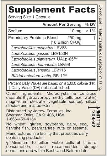 Jarrow Formulas Fem-Dophilus Advanced Vaginal & Digestive Probiotics 10 Billion CFU with 6 Science Backed Strains, for Vaginal, Urinary Tract, Digestive & Immune Support, 30 Capsules, Shelf-Stable - Image 10