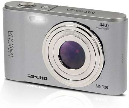 Minolta MND20 44MP Digital Camera – 2.7K Ultra HD Video, 16X Digital Zoom, Anti-Shake Stabilization, Time Lapse, Face Detection, 2.9-inch LCD Display – Lightweight Compact Camera (Silver) - Image 1
