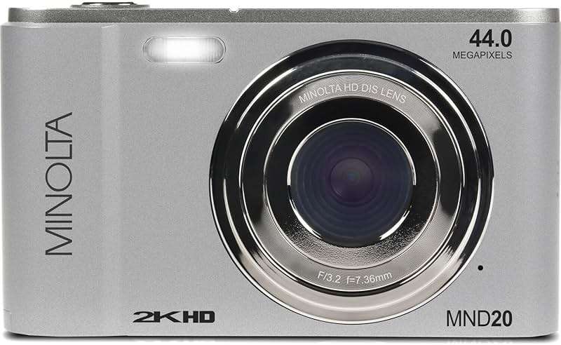 Minolta MND20 44MP Digital Camera – 2.7K Ultra HD Video, 16X Digital Zoom, Anti-Shake Stabilization, Time Lapse, Face Detection, 2.9-inch LCD Display – Lightweight Compact Camera (Silver) - Image 8