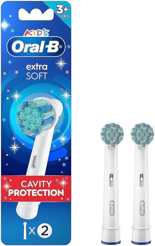 Oral-B Kids Extra Soft Replacement Brush Heads, 2 Count, Cavity Protection - Image 1