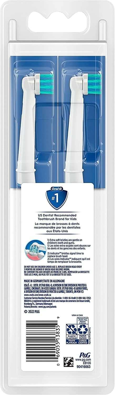 Oral-B Kids Extra Soft Replacement Brush Heads, 2 Count, Cavity Protection - Image 7