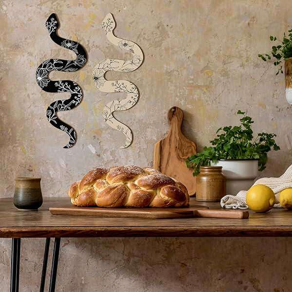 Gerrii Set of 2 Earthy Room Decor Wall Art Boho Witchy Wooden Snake Decor Natural Aesthetic Wall Hanging Boho Art for Apartment Bedroom Living Room(Crawl) - Image 4