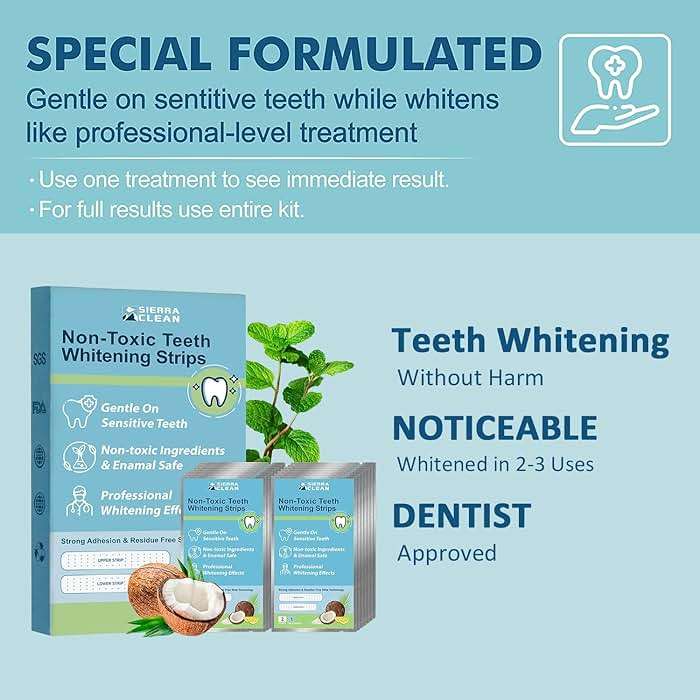 Sierra Clean Teeth Whitening Strips 14 Treatments Kit - Sensitive Teeth Whitener, Enamel Safe, Deep Stains Removal, Dentist Recommended, Fast Results Without The Harm - 28 Strips - Image 5