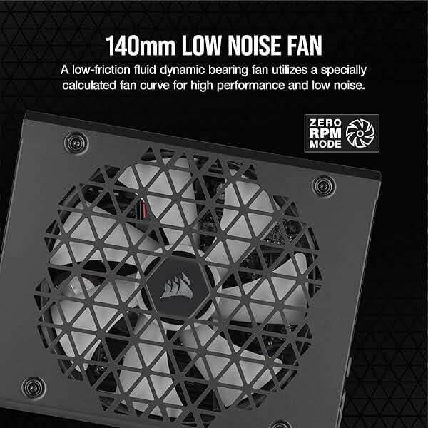 Corsair RM1000x Shift Fully Modular ATX Power Supply - Modular Side Interface - ATX 3.1 & PCIe 5.1 Compliant - Zero RPM Fan Mode - 105°C-Rated Capacitors - 80 Plus Gold Efficiency - Black - Image 6
