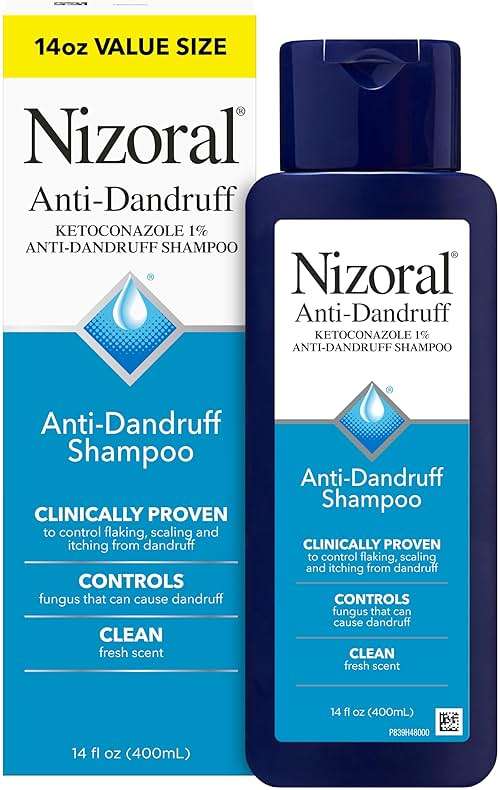 Nizoral Anti-Dandruff Shampoo with 1% Ketoconazole, 14 Fl Oz, Fresh Scent, Anti Fungal Shampoo - Image 1