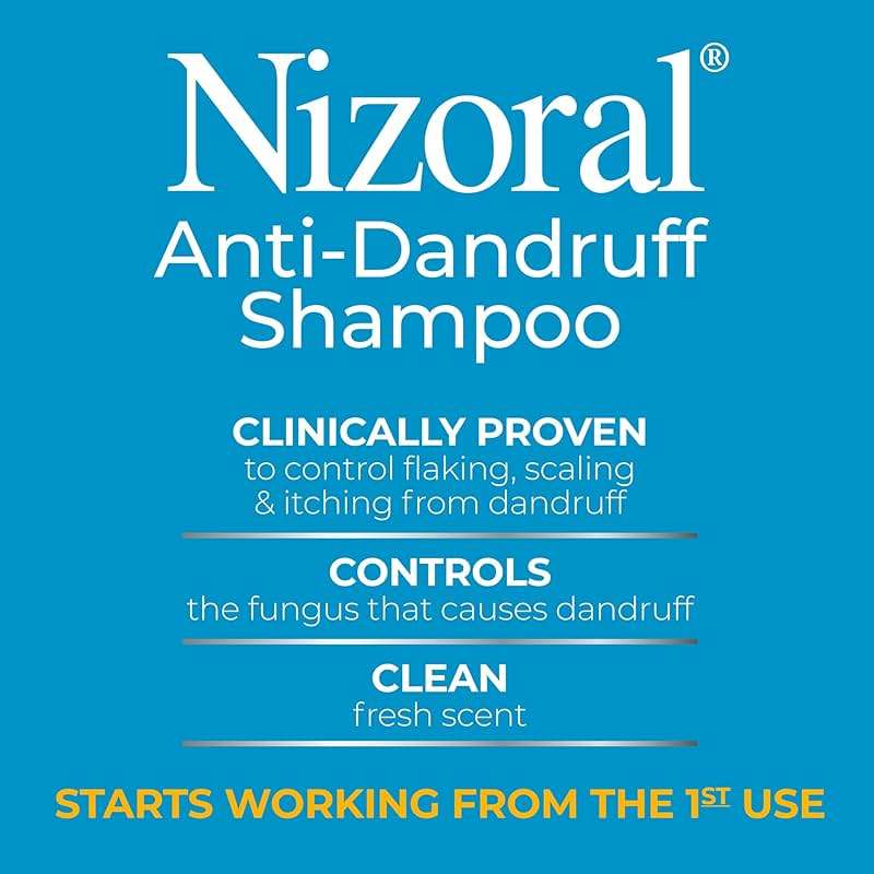 Nizoral Anti-Dandruff Shampoo with 1% Ketoconazole, 14 Fl Oz, Fresh Scent, Anti Fungal Shampoo - Image 9