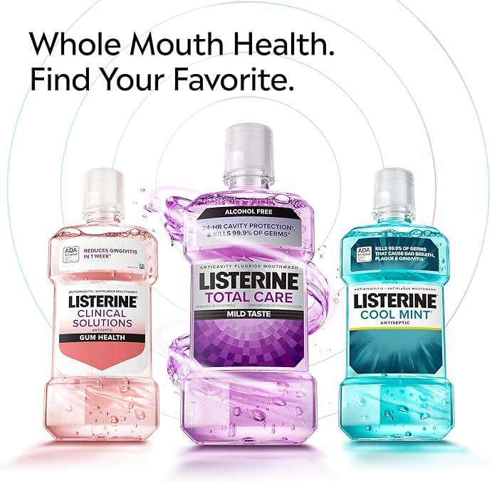 Listerine Gum Therapy Antiplaque & Anti-Gingivitis Mouthwash, ADA Accepted Oral Rinse Helps Reverse Early Gingivitis Signs Like Bleeding Gums, 4X Healthier Gums in 3 Weeks vs Brushing Alone, Mint, 1 L - Image 6