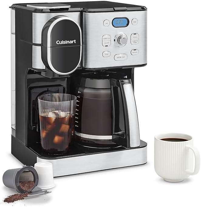 Cuisinart 12-Cup Coffee Maker, Single-Serve Brewer Glass Carafe, Automatic Hot & Iced Coffee Machine, Brew Strength Control and Pause, SS-16, Stainless Steel - Image 1