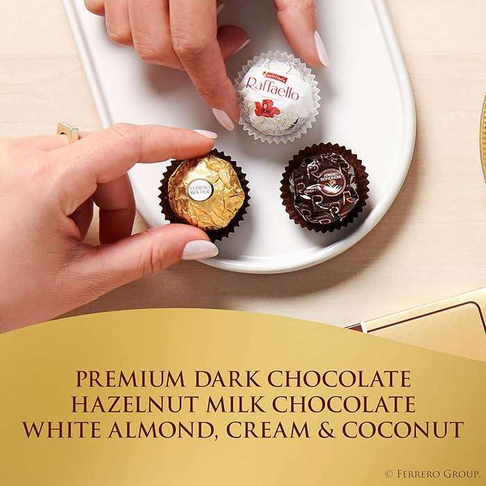 Ferrero Collection Gourmet Gift Box, 16 Assorted Chocolates with Dark Chocolate, Coconut, and Milk Chocolate, 6.1 oz - Image 4
