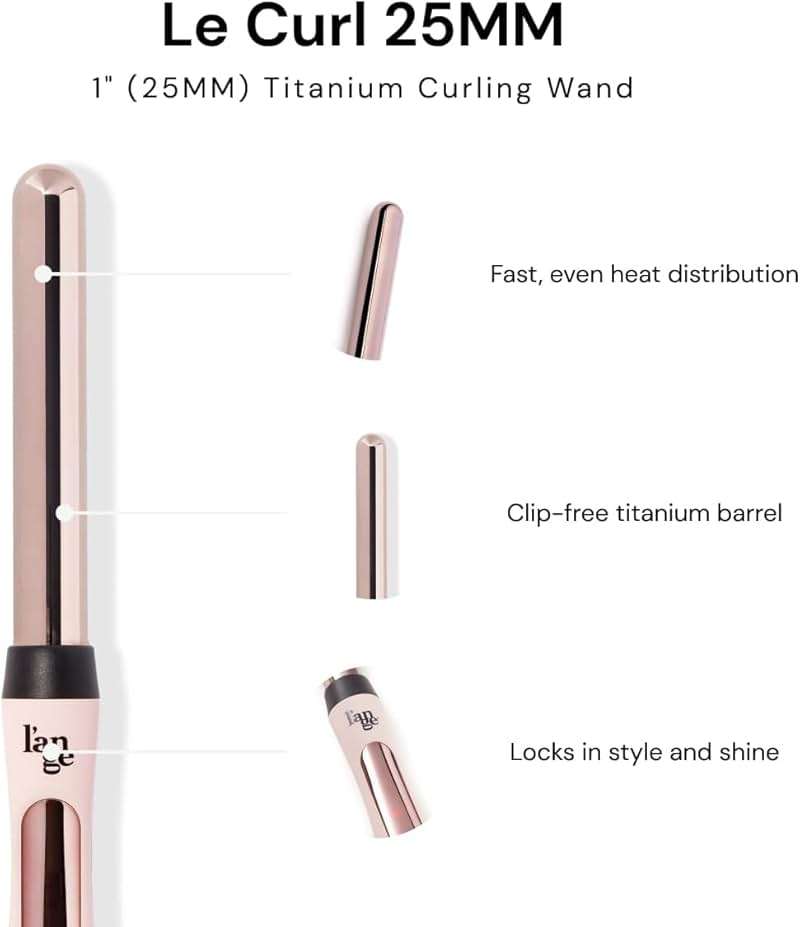 L'ANGE Hair Le Curl 25 MM Titanium Curling Wand | Professional 1 Inch Curling Iron for All Hair Types | Clip Free Hair Curler | Best Curling Wand for Tighter Curls & Beach Waves - Image 3