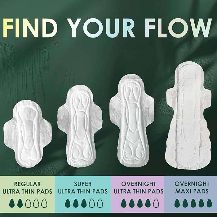 L. Extra Long Maxi Pads for Women, Overnight Absorbency, Organic Cotton Top Layer, Unscented Pads with Wings, 56 Count (2 Packs of 28) - Image 3