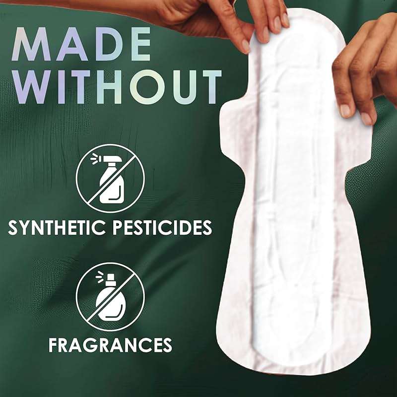 L. Extra Long Maxi Pads for Women, Overnight Absorbency, Organic Cotton Top Layer, Unscented Pads with Wings, 56 Count (2 Packs of 28) - Image 4
