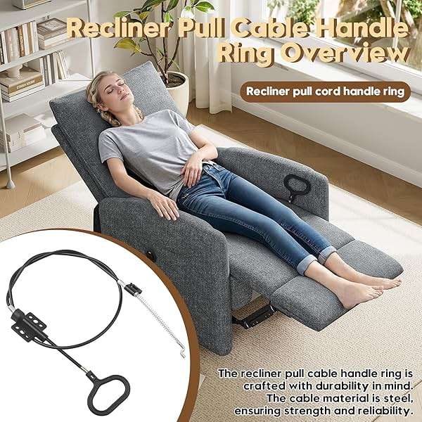 Honkador Recliner Pull Cable Handle Ring, Fits for Loveseats and Lane Couches, for Ashley, Lazy Boy Sofas, for Glider and Rocker Recliner Chairs Etc, Hook Exposed Cable with S Tip for Sofa, 2 PCS - Image 6