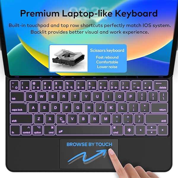 Keyboard Case for iPad Air 11-inch (M4 2026/M3 2025/M2 2024) & iPad Pro 11 inch(1st/2nd/3rd/4th Generation)–Magic-Style Magnetic Keyboard Case with Multi-Touch Trackpad for 10.9” iPad Air 4th/5th Gen. - Image 8
