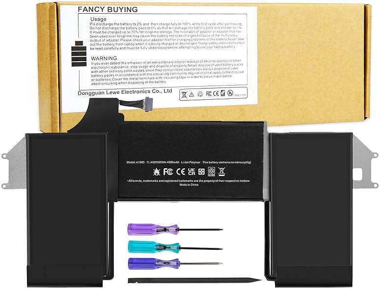 A1965 Laptop Battery for MacBook Air 13" Retina A1932 (2018 2019, Early 2020) A2179 EMC 3184 3302 MacBook Air8,1 8,2 9,1 MRE82 MRE92 MVFH2 MWTJ2 MVH22 MVFM2 MVFK2 MREE2 MREC2 MREA2 MREF2 MUQT2 MUQU2 - Image 1