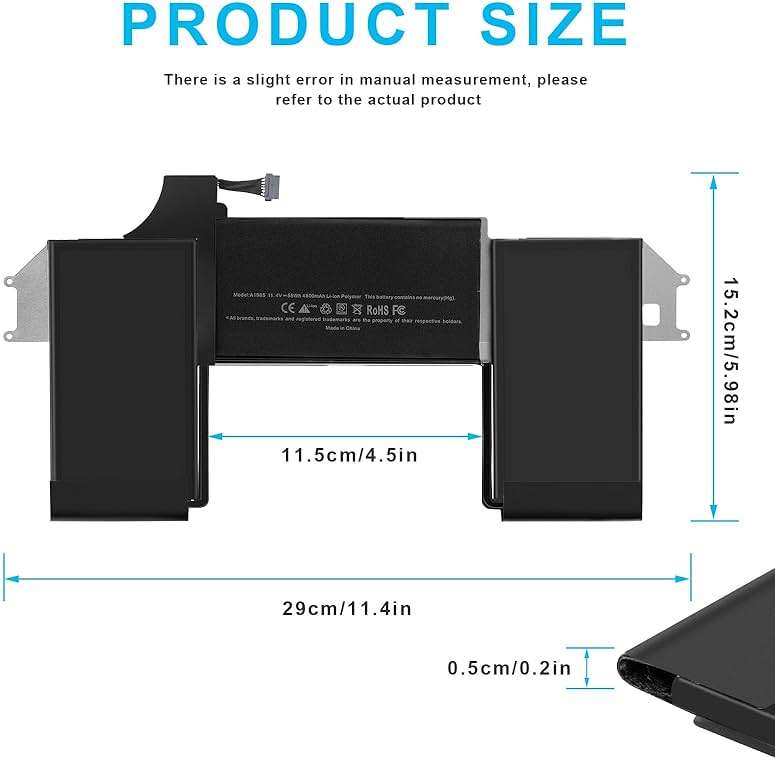 A1965 Laptop Battery for MacBook Air 13" Retina A1932 (2018 2019, Early 2020) A2179 EMC 3184 3302 MacBook Air8,1 8,2 9,1 MRE82 MRE92 MVFH2 MWTJ2 MVH22 MVFM2 MVFK2 MREE2 MREC2 MREA2 MREF2 MUQT2 MUQU2 - Image 2