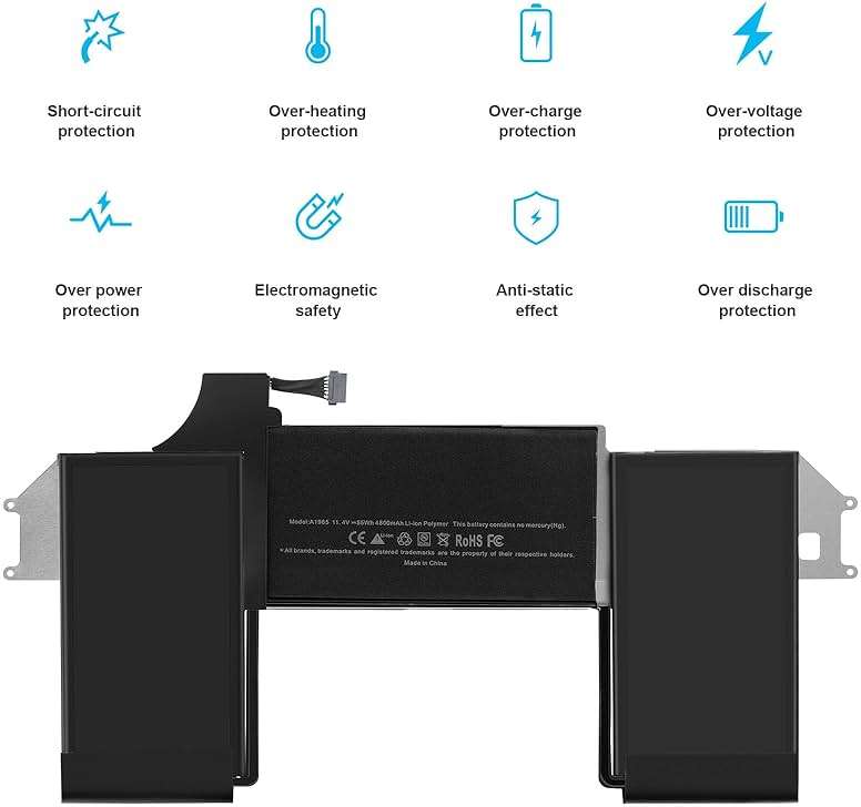 A1965 Laptop Battery for MacBook Air 13" Retina A1932 (2018 2019, Early 2020) A2179 EMC 3184 3302 MacBook Air8,1 8,2 9,1 MRE82 MRE92 MVFH2 MWTJ2 MVH22 MVFM2 MVFK2 MREE2 MREC2 MREA2 MREF2 MUQT2 MUQU2 - Image 6