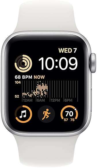 Apple Watch SE (2nd Gen) (GPS + Cellular, 40mm) - Silver Aluminum Case with White Sport Band, M/L (Renewed) - Image 2
