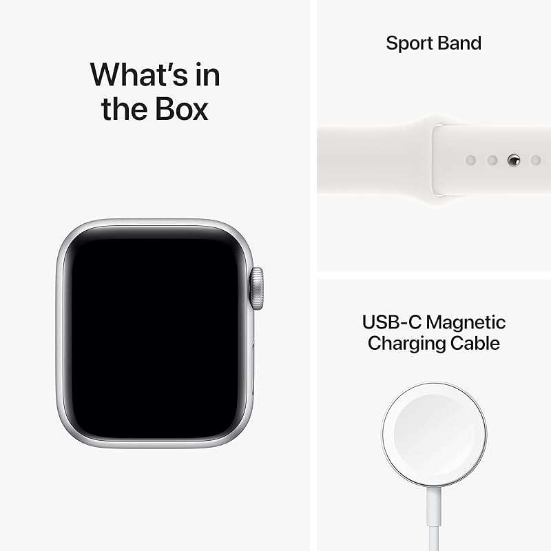 Apple Watch SE (2nd Gen) (GPS + Cellular, 40mm) - Silver Aluminum Case with White Sport Band, M/L (Renewed) - Image 6