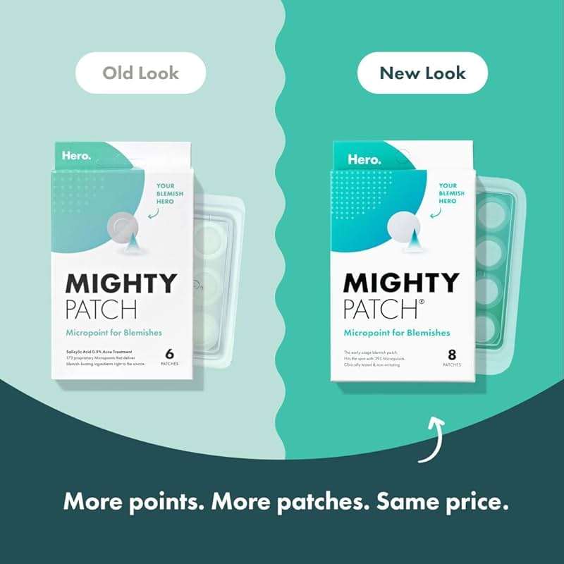 Mighty Patch Micropoint Large Hydrocolloid Pimple Patches for Face Blemishes from Hero Cosmetics, Acne Stickers for Early Stage Zits & Hidden Pimples, 395 Proprietary Micropoints, 8 Count - Image 8