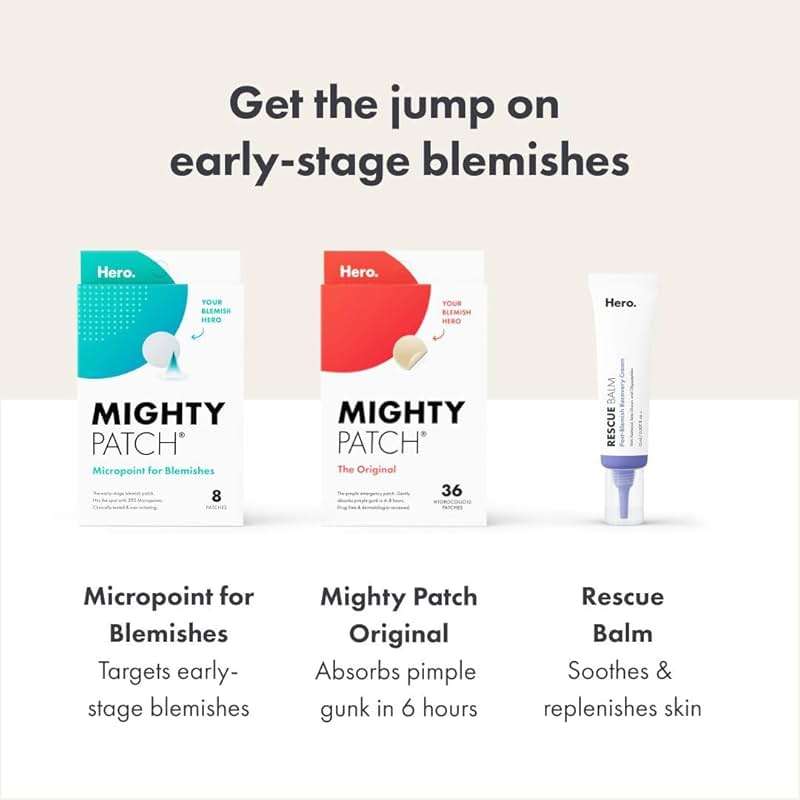 Mighty Patch Micropoint Large Hydrocolloid Pimple Patches for Face Blemishes from Hero Cosmetics, Acne Stickers for Early Stage Zits & Hidden Pimples, 395 Proprietary Micropoints, 8 Count - Image 10