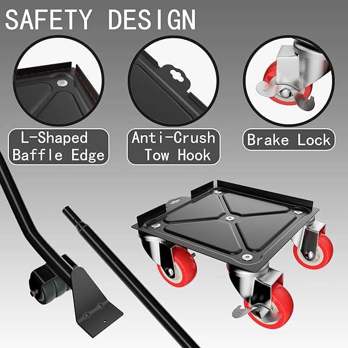 MYUEA Furniture Dolly,Furniture Movers with 5 Wheels,Carbon Steel Panel Heavy Duty Dolly,Maximum Load 3474LBS,Furniture Lifter with 5 360° Rotatable Rubber Universal Wheels(Black,6.89x6.9 in) - Image 2