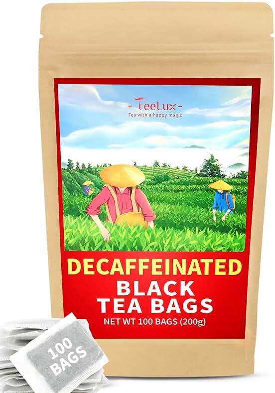 TeeLux Decaf Black Tea Bags, Smooth & Full-Bodied Taste, Premium Decaffeinated Black Tea, 100 Count - Image 1
