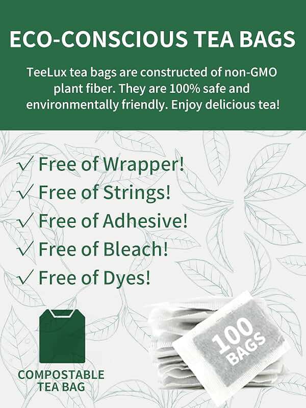 TeeLux Decaf Black Tea Bags, Smooth & Full-Bodied Taste, Premium Decaffeinated Black Tea, 100 Count - Image 5
