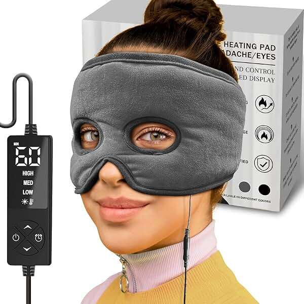 sticro Sinus Relief Mask Moist Heat with 3 Temp Settings, Ex-Large Headache Mask Electric Face Heating Pad for Sinus Pressure Relief, Migraine, Tension Headache Relief - Image 1