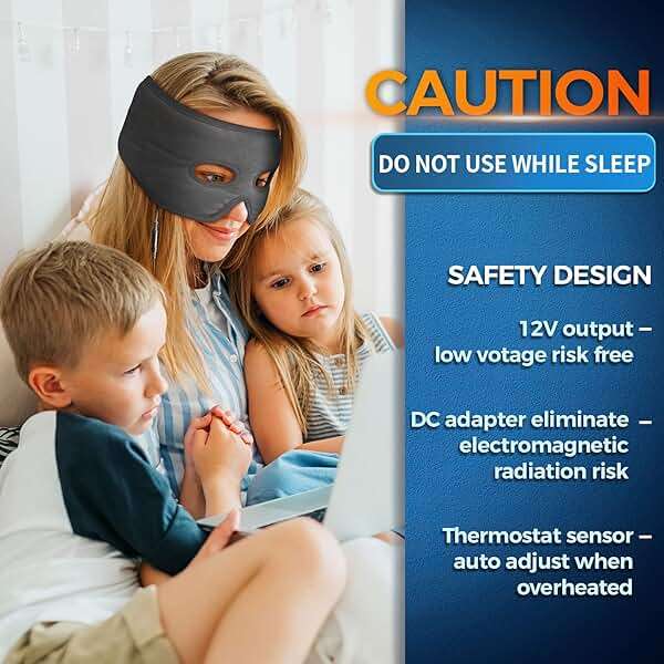 sticro Sinus Relief Mask Moist Heat with 3 Temp Settings, Ex-Large Headache Mask Electric Face Heating Pad for Sinus Pressure Relief, Migraine, Tension Headache Relief - Image 7