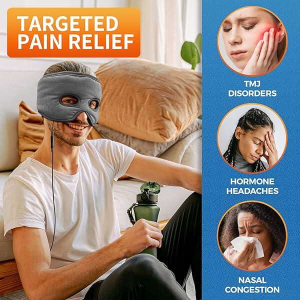 sticro Sinus Relief Mask Moist Heat with 3 Temp Settings, Ex-Large Headache Mask Electric Face Heating Pad for Sinus Pressure Relief, Migraine, Tension Headache Relief - Image 8