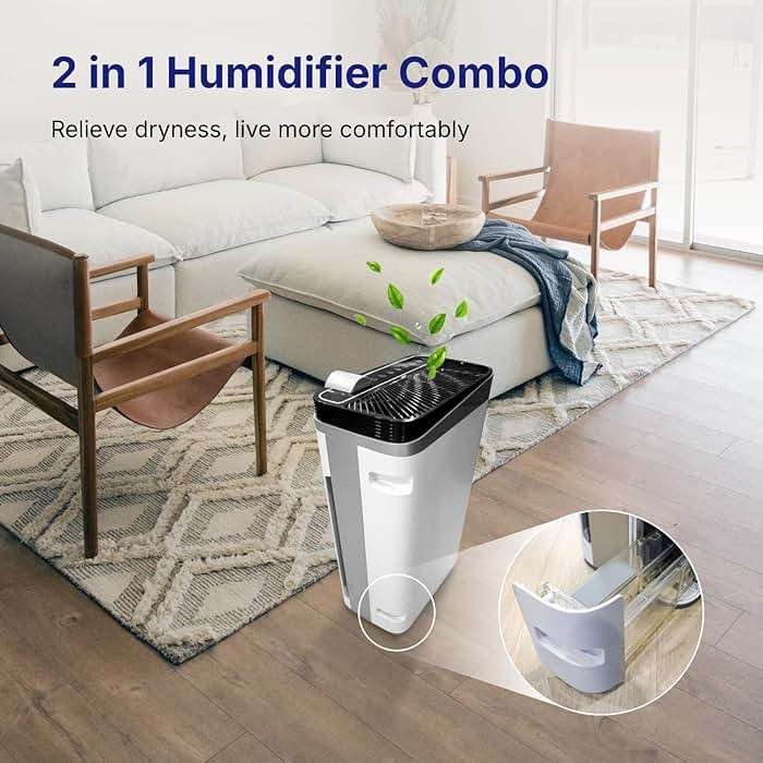 RIA BreezeGuard Smart HEPA Air Purifier for Large Room up to 2500 SqFt with Sleep Mode, App Control, Air Quality Monitor, Washable Filter, Evaporative Humidifier for Home Bedroom Pet Dander Smoke Dust - Image 5