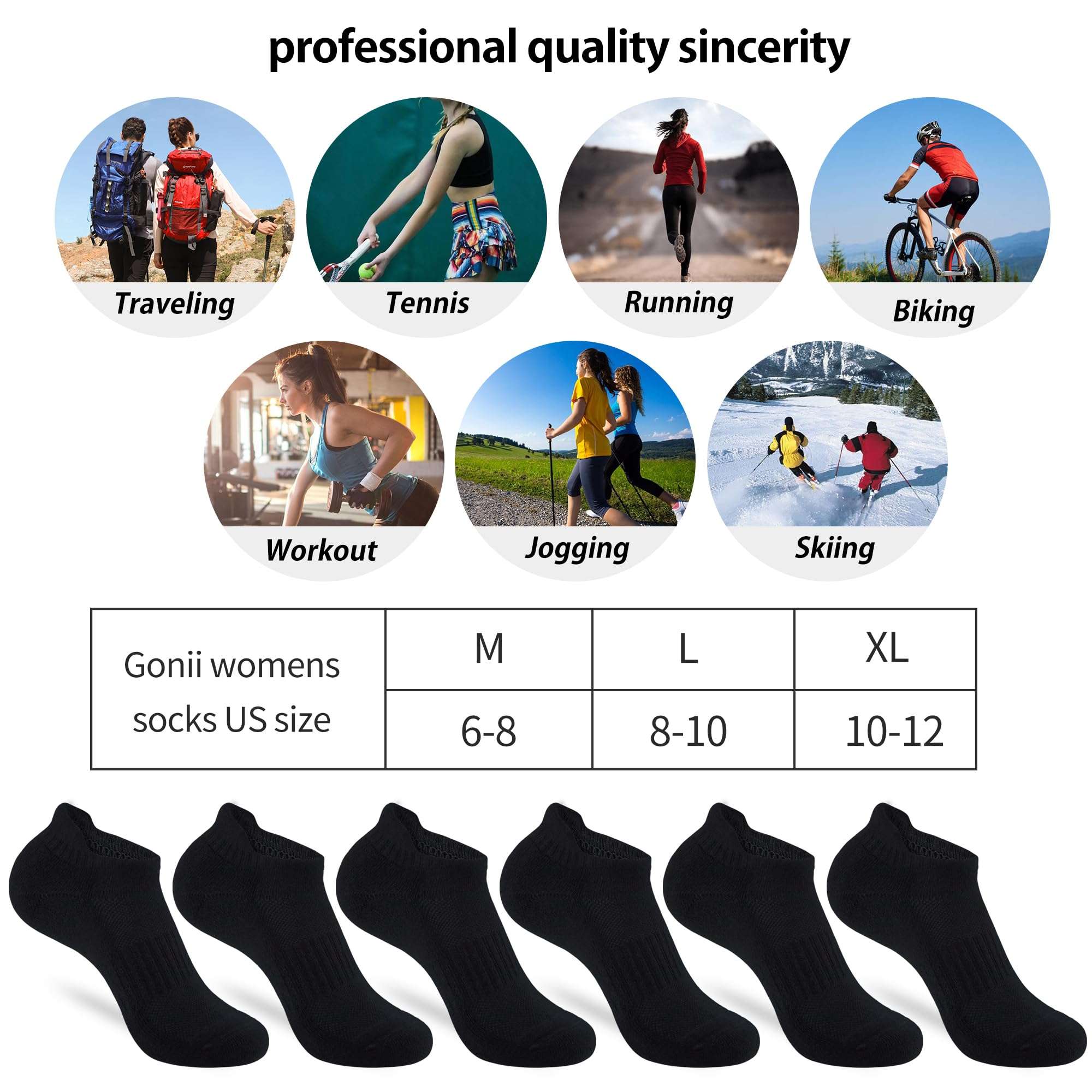 ATBITER Womens Ankle Socks 6 Pairs Cushioned Running Athletic No Show Socks With Tab - Image 4