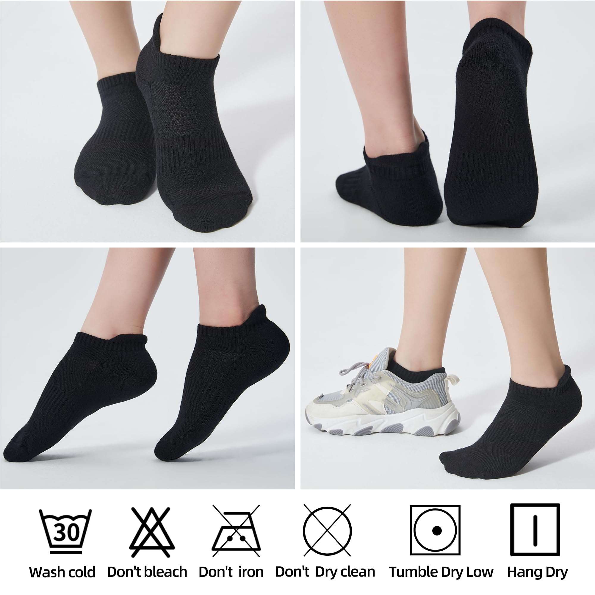ATBITER Womens Ankle Socks 6 Pairs Cushioned Running Athletic No Show Socks With Tab - Image 5
