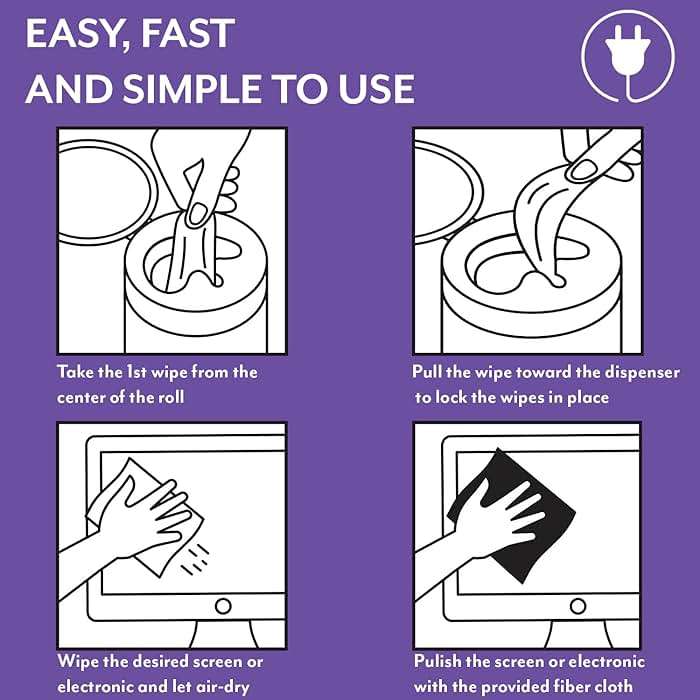 Swanky Cables Screen Cleaner Wipes: Electronic Wipes for Screens - Computer Screen Wipes for Lens, Phone, Tv Screen and Monitor Cleaning - Tech Wipes & Microfiber Cloth (Canister, 200 Count) - Image 6